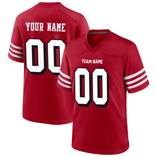 SF49ers Football Jersey Custom Stitched Name & Number Red/White/Scarlet Style11072301