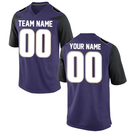 Football Custom Jersey Stitched Name & Number Purple/White Style07122306