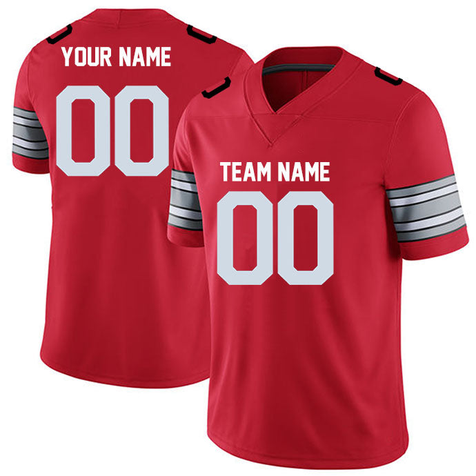 Football Custom Jersey Stitched Name & Number Red/White/Black Style07122303