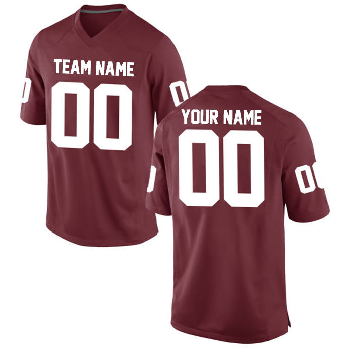 Football Custom Jersey Stitched Name & Number Red/White Style07122309