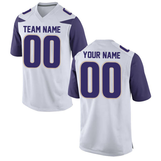 Football Custom Jersey Stitched Name & Number Purple/White Style07122306