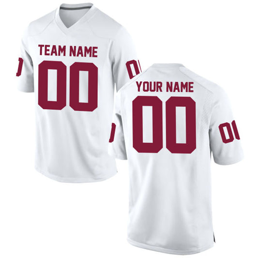 Football Custom Jersey Stitched Name & Number Red/White Style07122309