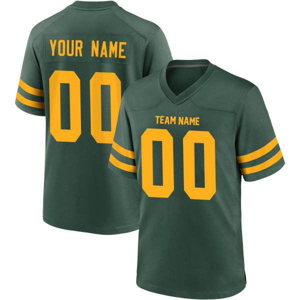 GB Packers Football Jersey Custom Stitched Name & Number Green/White Style11282301