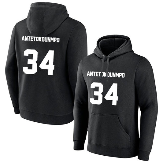 Giannis Antetokounmpo 34 Pullover Hoodie Black Style08092499