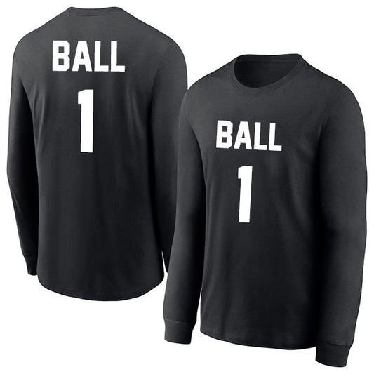 LaMelo Ball 1 Long Sleeve Tshirt Black/White Style08092756