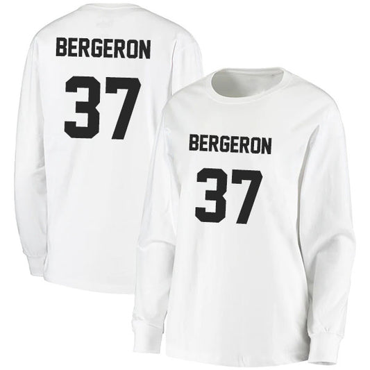 Patrice Bergeron 37 Long Sleeve Tshirt Black/White Style08092723