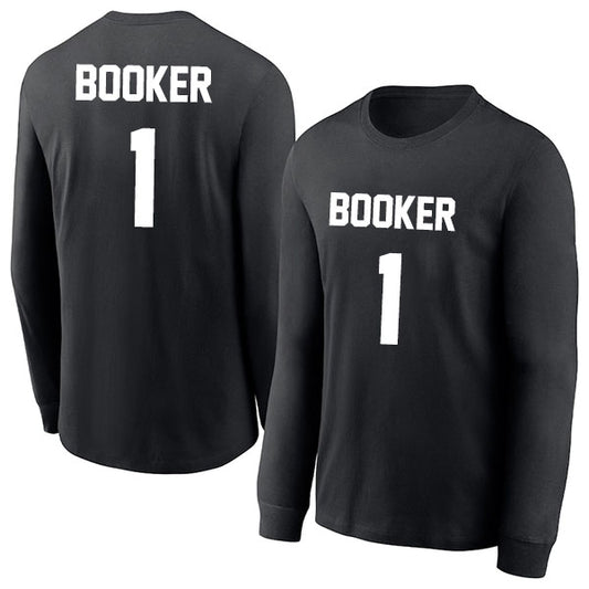 Devin Booker 1 Long Sleeve Tshirt Black/White Style08092763