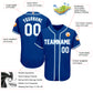 Baseball Stitched Custom Jersey - Blue / Font White