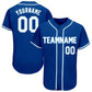 Baseball Stitched Custom Jersey - Blue / Font White