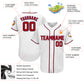 Baseball Stitched Custom Jersey - White / Font Red