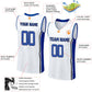 Basketball Stitched Custom Jersey - White / Font Blue Style2