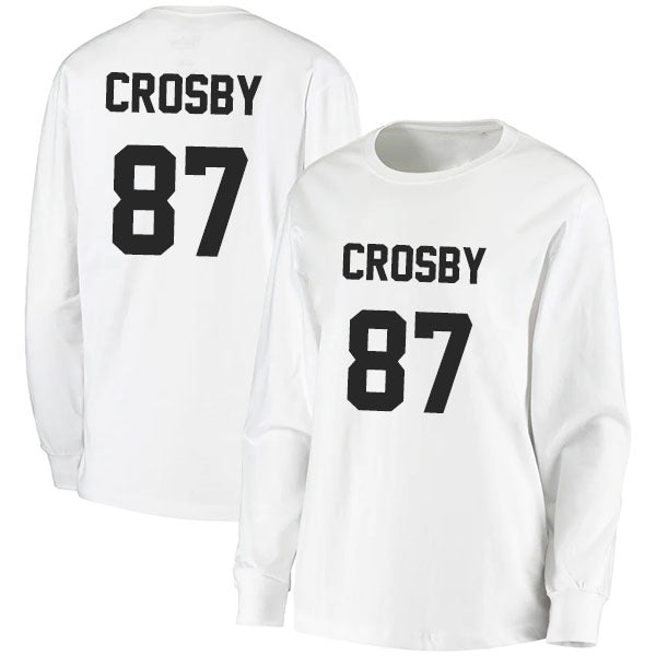 Sidney Crosby 87 Long Sleeve Tshirt Black/White Style08092715