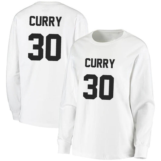 Stephen Curry 30 Long Sleeve Tshirt Black/White Style08092752