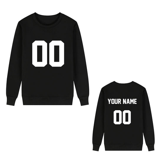 Customized Long Sleeve Tshirt - Black / Font White