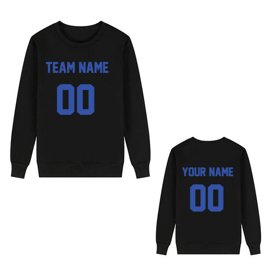 Customized Long Sleeve Tshirt - Black / Font Blue