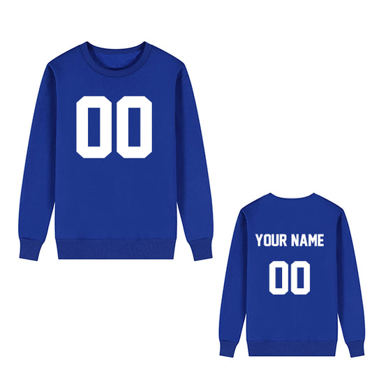 Customized Long Sleeve Tshirt - Blue / Font White