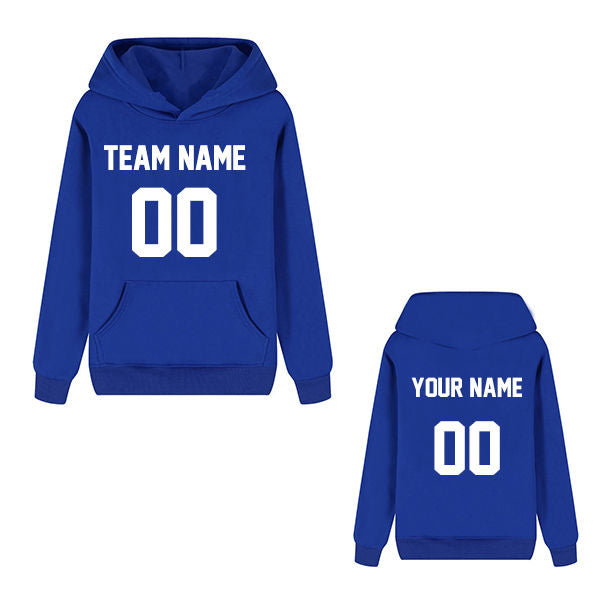 Customized Pullover Hoodie - Blue / Font White