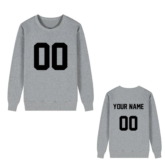 Customized Long Sleeve Tshirt - Grey / Font Black