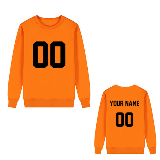 Customized Long Sleeve Tshirt - Orange / Font Black