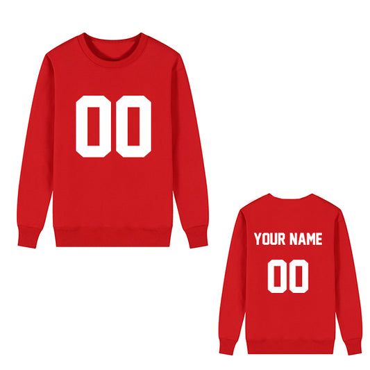 Customized Long Sleeve Tshirt - Red / Font White