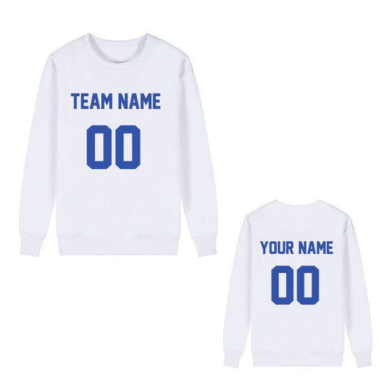 Customized Long Sleeve Tshirt - White / Font Blue