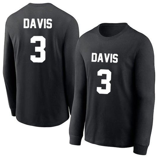 Anthony Davis 3 Long Sleeve Tshirt Black/White Style08092762