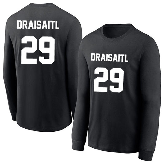 Leon Draisaitl 29 Long Sleeve Tshirt Black/White Style08092707