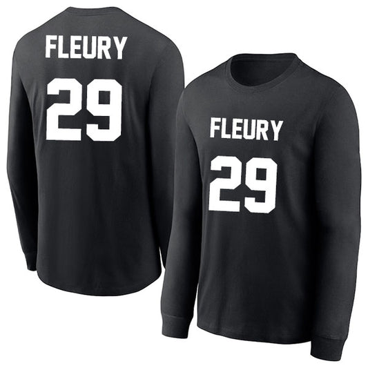 Marc-Andre Fleury 29 Long Sleeve Tshirt Black/White Style08092743