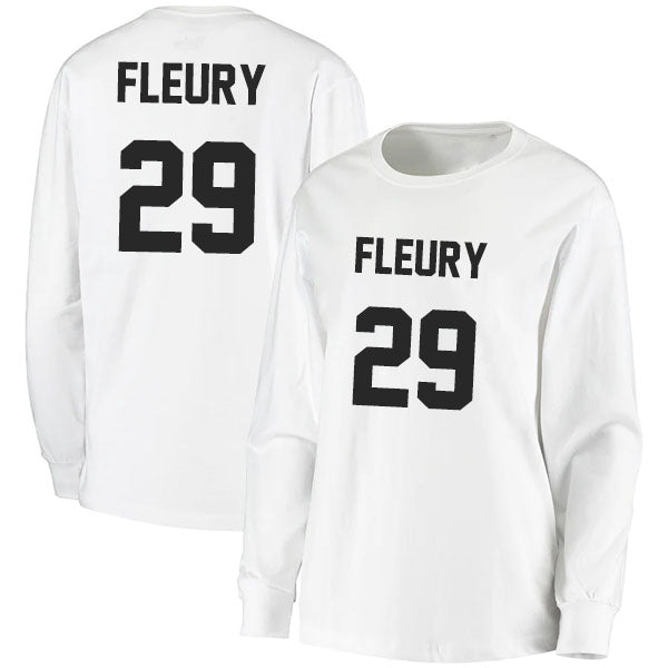 Marc-Andre Fleury 29 Long Sleeve Tshirt Black/White Style08092743
