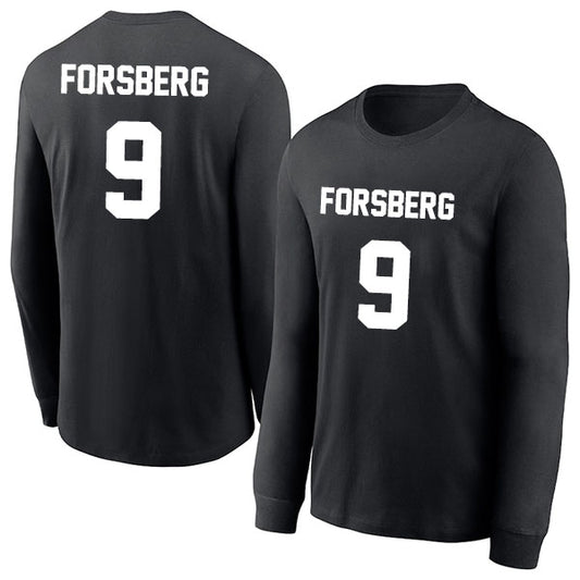 Filip Forsberg 9 Long Sleeve Tshirt Black/White Style08092729