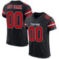 Football Stitched Custom Jersey - Black / Font Red