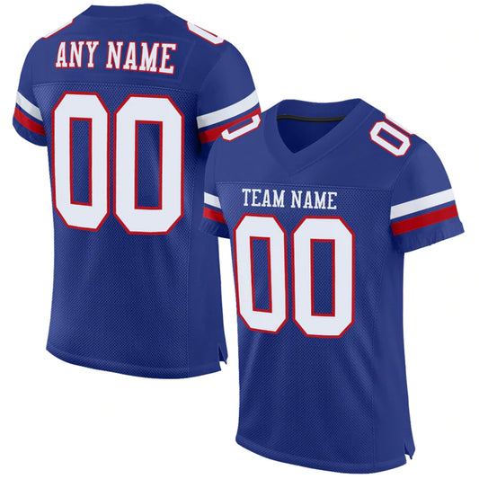 Football Stitched Custom Jersey - Blue / Font White