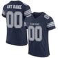 Football Stitched Custom Jersey - Navy / Font Grey