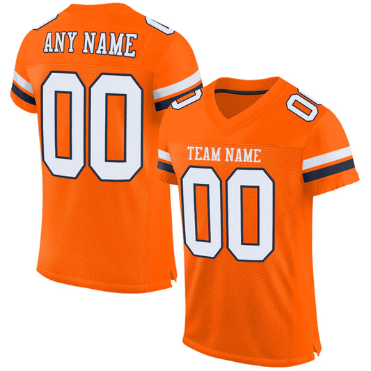 Football Stitched Custom Jersey - Orange / Font White