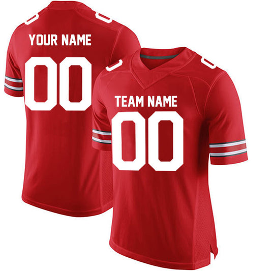 Football Stitched Custom Jersey - Red / Font White Style23042206b