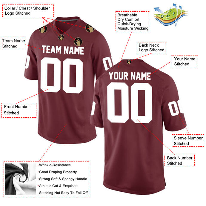 Football Stitched Custom Jersey - Red / Font White Style23042211