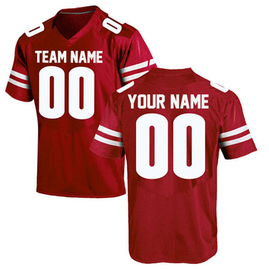 Football Stitched Custom Jersey - Red / Font White Style23042215