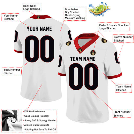 Football Stitched Custom Jersey - White / Font Black Style23042202
