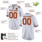 Football Stitched Custom Jersey - White / Font Brown Style23042213
