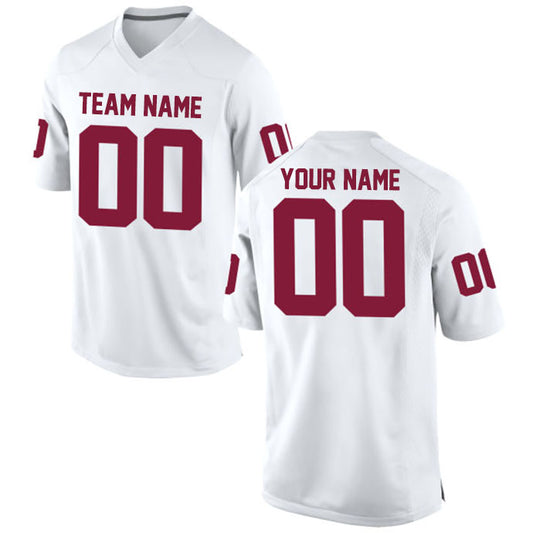 Football Stitched Custom Jersey - White / Font Red Style23042211