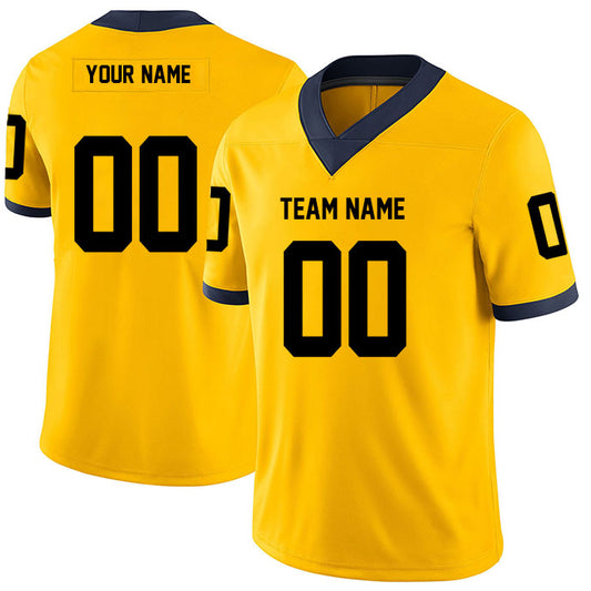 Football Stitched Custom Jersey - Yellow / Font Black Style23042204