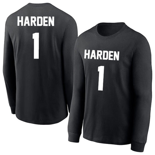 James Harden 1 Long Sleeve Tshirt Black/White Style08092751