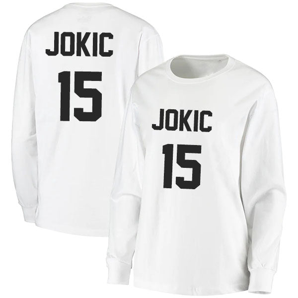 Nikola Jokic 15 Long Sleeve Tshirt Black/White Style08092746