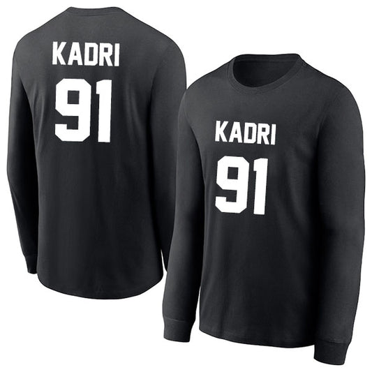 Nazem Kadri 91 Long Sleeve Tshirt Black/White Style08092728