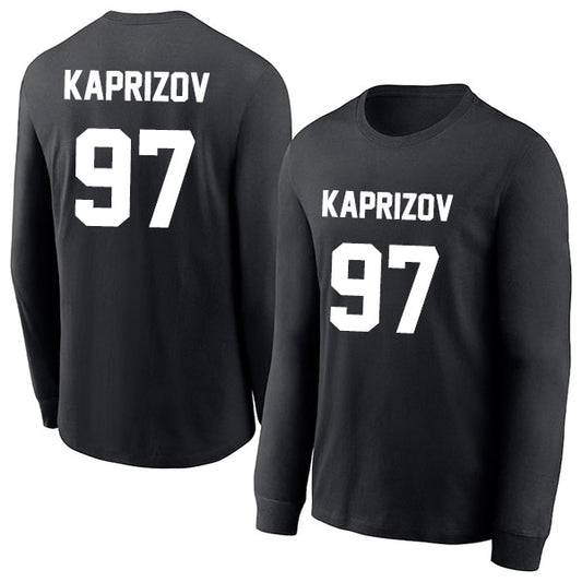 Kirill Kaprizov 97 Long Sleeve Tshirt Black/White Style08092709