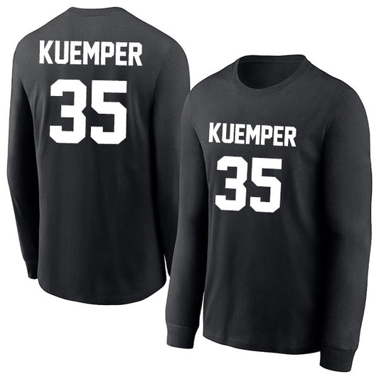 Darcy Kuemper 35 Long Sleeve Tshirt Black/White Style08092739