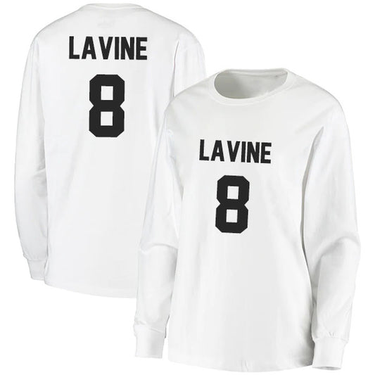 Zach LaVine 8 Long Sleeve Tshirt Black/White Style08092786