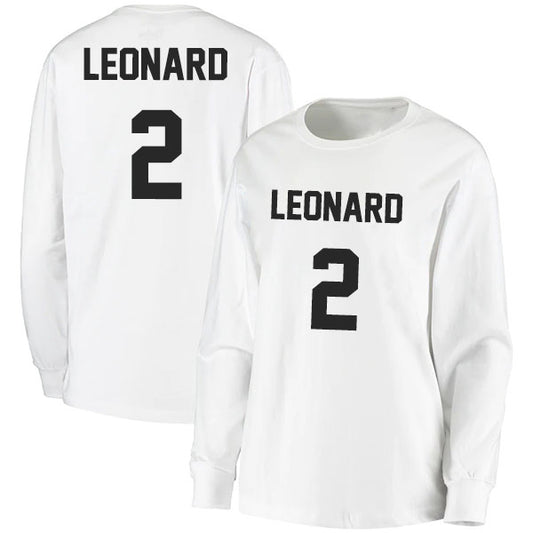 Kawhi Leonard 2 Long Sleeve Tshirt Black/White Style08092776