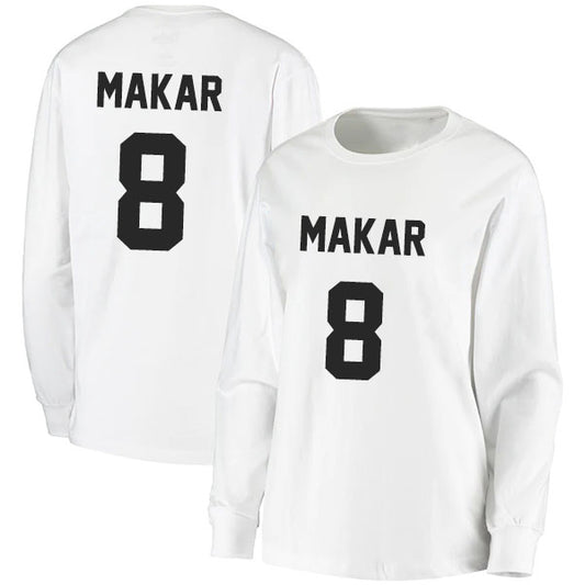 Cale Makar 8 Long Sleeve Tshirt Black/White Style08092698