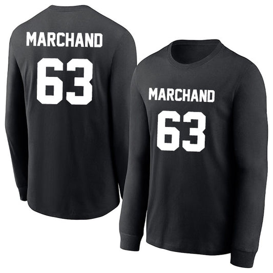 Brad Marchand 63 Long Sleeve Tshirt Black/White Style08092724